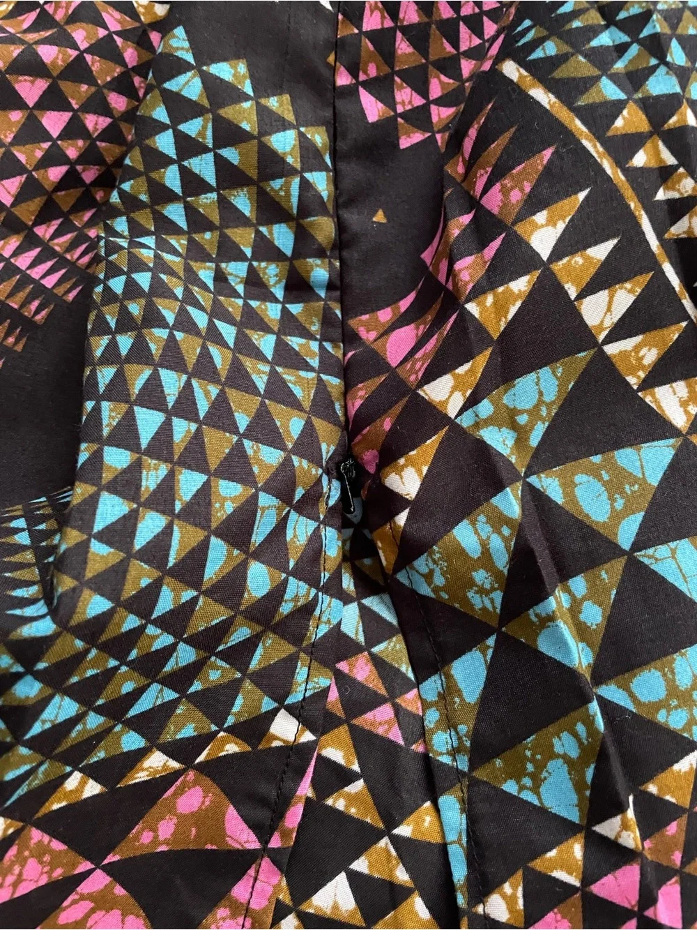 Black Geometric Print Maxi Skirt - Multicolor